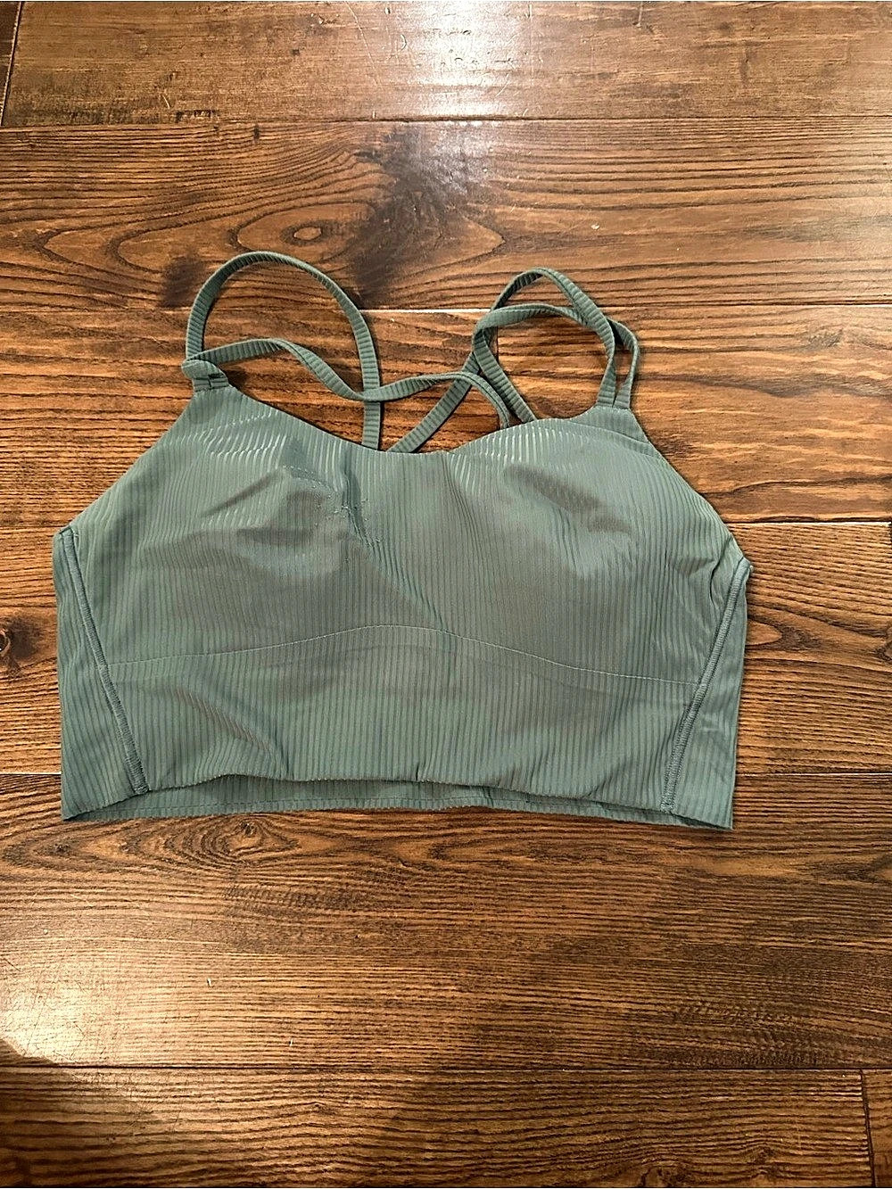 lululemon Like a Cloud Ribbed Longline Bra Green Crop Top